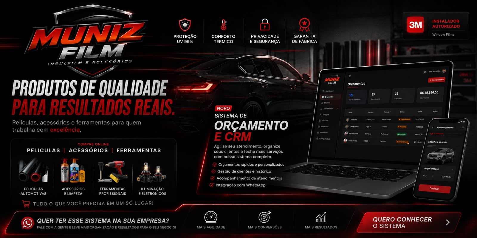 Sistema de Orçamento e CRM da Muniz Film